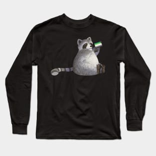 Aromantic Pride Raccoon Long Sleeve T-Shirt